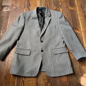 42 Regular Herringbone Blazer Savile Row Wool Fully Lined Academia Sport Coat